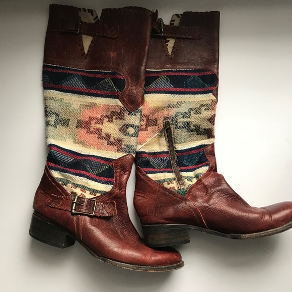 Freebird Oxote Quixote Blanket Leather Boots FLAW - Picture 2 of 8